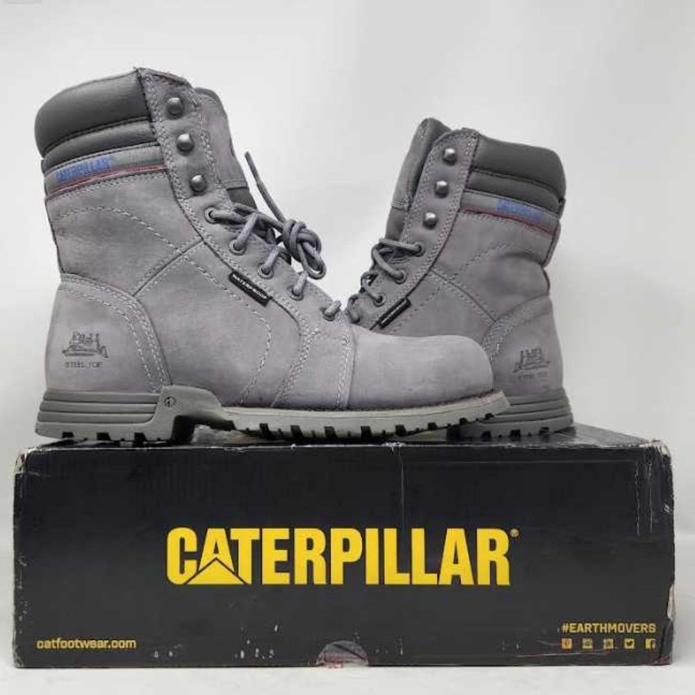 Women's 11 Cat Footwear Caterpillar Echo waterproof steel toe grey work boots - Picture 1 of 15